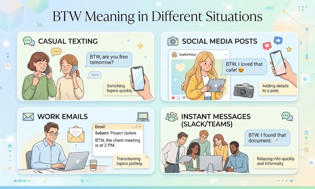 BTW Meaning in Different Situations